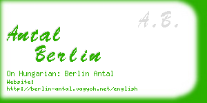 antal berlin business card